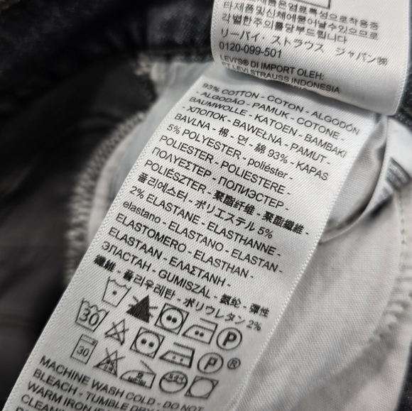 Levis Jeans Women 28 Black Gray Crop Wedgie Button Fly High Rise Skinny - Picture 9 of 12